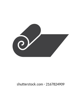 Pilates mat or roll for camping, vector, icon.