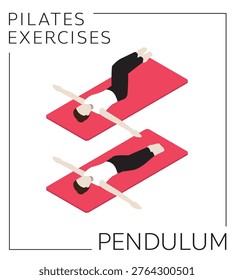 Pilates Pendulum Exercise Isometric Vector