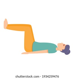 Pilates pose icon. Cartoon of pilates pose vector icon for web design isolated on white background