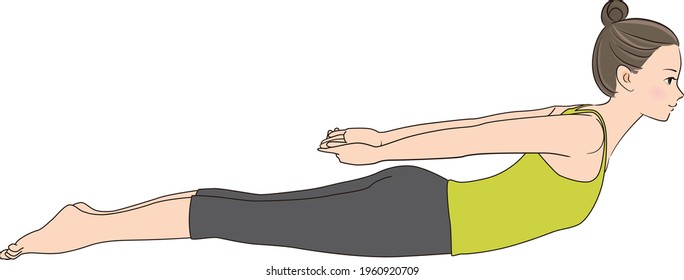 Pilates, Pose Illustration, Double Leg Kick