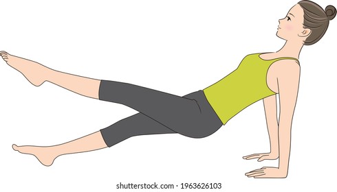 Pilates, Pose Illustration, Leg Pull