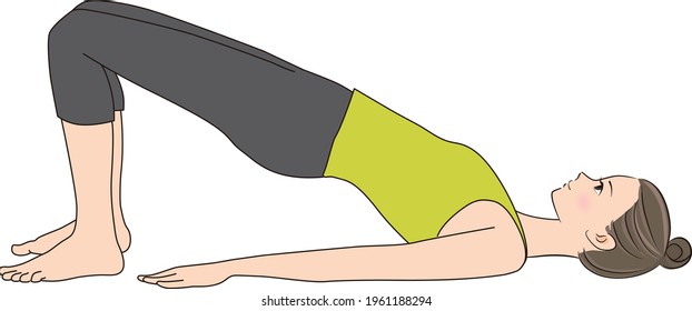 Pilates, Pose Illustration, Shoulder Bridge