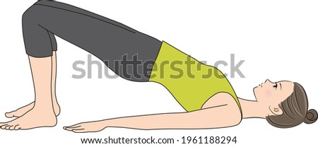 Pilates, Pose Illustration, Shoulder Bridge