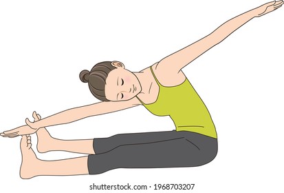 Pilates pose vector illustration, Saw svg