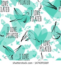 Pilates Poses  Seamless Vector  Pattern 