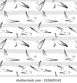 Pilates Poses  Seamless Vector  Pattern 