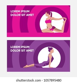 Pilates Poses Silhouette Illustration Flat Vector Design