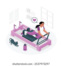 pilates reformer concept design vector