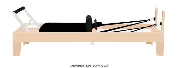 A Pilates Reformer - a flat icon of equipment