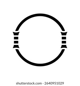 Pilates ring black glyph icon for digital and print projects.  Minimal clean icons for apps and websites. Modern simple icons for UI UX and branding