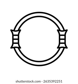 Pilates ring black line icon for digital and print projects.  Minimal clean icons for apps and websites. Modern simple icons for UI UX and branding