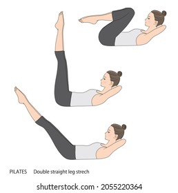 Pilates Sequence, Double Straight Leg Stretch