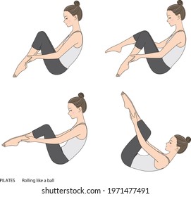 Pilates sequence, rolling-like a ball