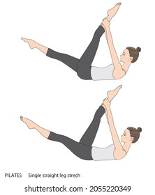 Pilates Sequence, Single Straight Leg Stretch