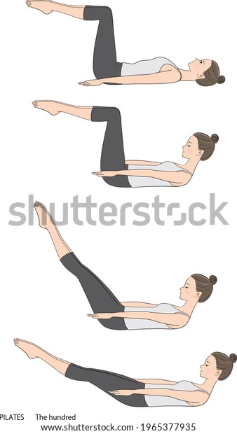 Pilates Sequence Vector Illustration Hundred Stock Vector (royalty Free 