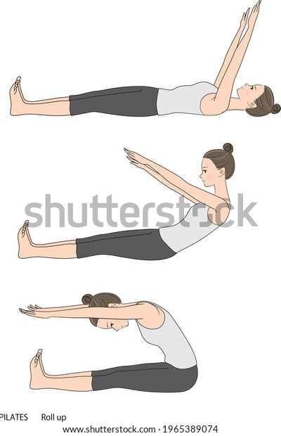 Pilates Sequence Vector Illustration Rollup Stock Vector (royalty Free 