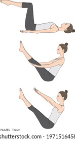 Pilates sequence, vector illustration of teaser
