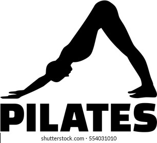 Pilates Silhouette With Word