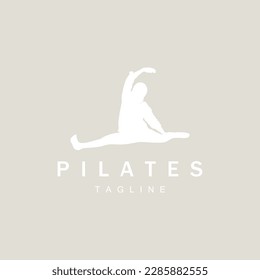 Pilates sitting pose logo icon symbol a calming yoga exercise that moves the whole body