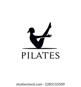 Pilates sport vector logo design performed by women