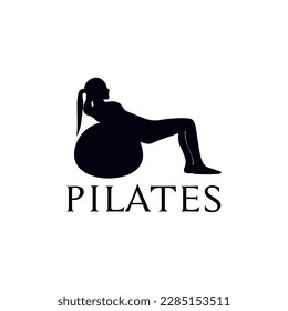 Pilates sport vector logo design performed by women