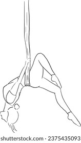 Pilates training concept vector illustration. Woman practicing Pilates with rope.