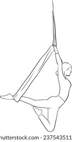 Pone en marcha la ilustración vectorial del concepto de formación. Mujer practicando Pilates con cuerda.