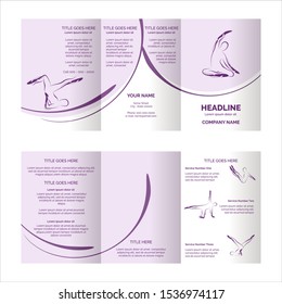 Pilates trifold brochure vector template