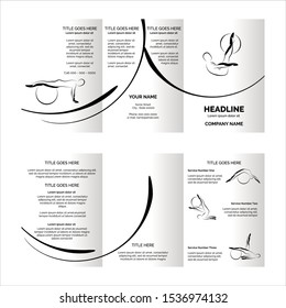 Pilates trifold brochure vector template
