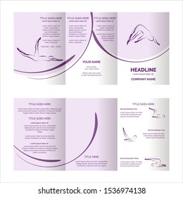 Pilates trifold brochure vector template