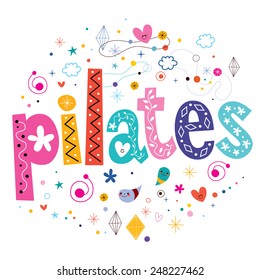 Pilates typography lettering text design