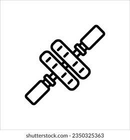 Pilates Wheel Outline Icon Vector Illustration