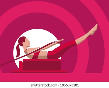 Pilates Woman Illustration Vector Silhouette Flat Isolated