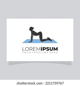 Pilates Woman Silhouette Logo Design Vector Icon Graphic Illustration 