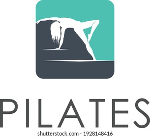 Pilates Woman Silhouette logo vector