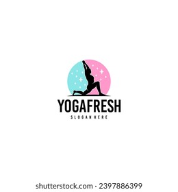 Pilates Women Yoga Healthy Fresh Logo Design