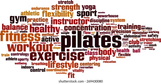 Pilates word cloud concept. Vector illustration