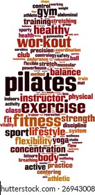 Pilates word cloud concept. Vector illustration