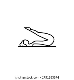 pilates, yoga line illustration icon on white background