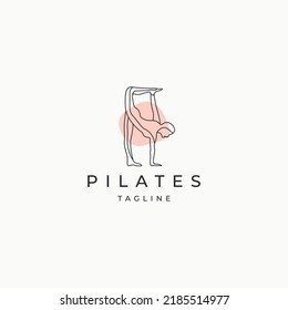 Icono del logotipo del yoga Pilates plantilla de diseño de vectores planos