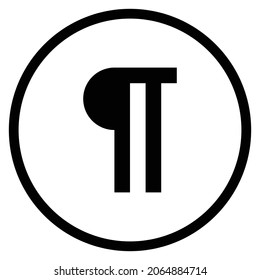 pilcrow Icon. Flat style Circle Shape isolated on white background. Vector illustration - Powered by Shutterstock - Get 15% off with code: PIKWIZARD15
