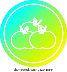 pile of apples circular icon with cool gradient finish
