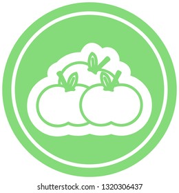 pile of apples circular icon symbol