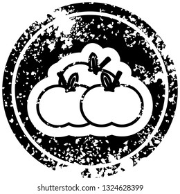 pile of apples distressed icon symbol