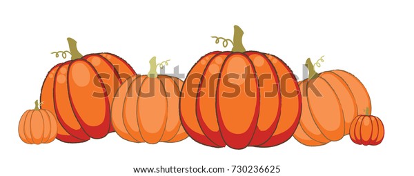 Pile Autumn Pumpkins Vector Illustration Stock Vector (Royalty Free ...