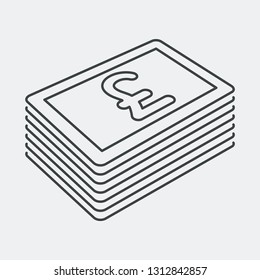 Pile of banknotes - Sterling pound