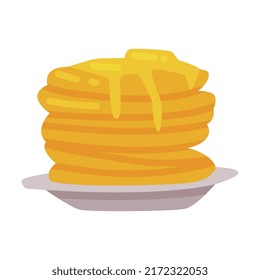 Pile Of Blini As Russian Slavic Food And Treat Vector Illustration