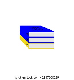 Pila del vector del libro azul y amarillo