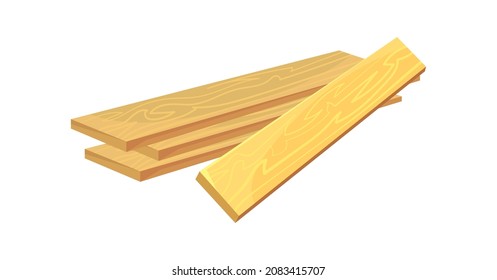 Pile of boards. Construction lumber, wooden planks, wood timber for floor, building material, cartoon flat vector icon illustration isolated on white background