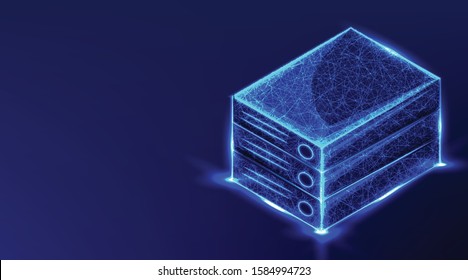 pile of books. abstract low poly wireframe mesh design. from connecting dot and line. vector illustration on blue background